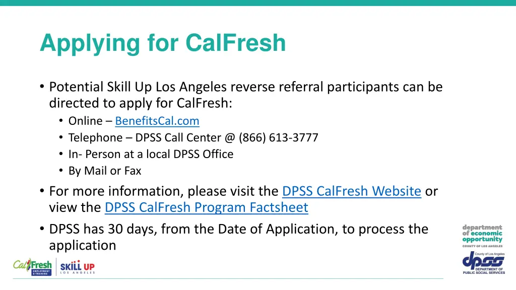 applying for calfresh