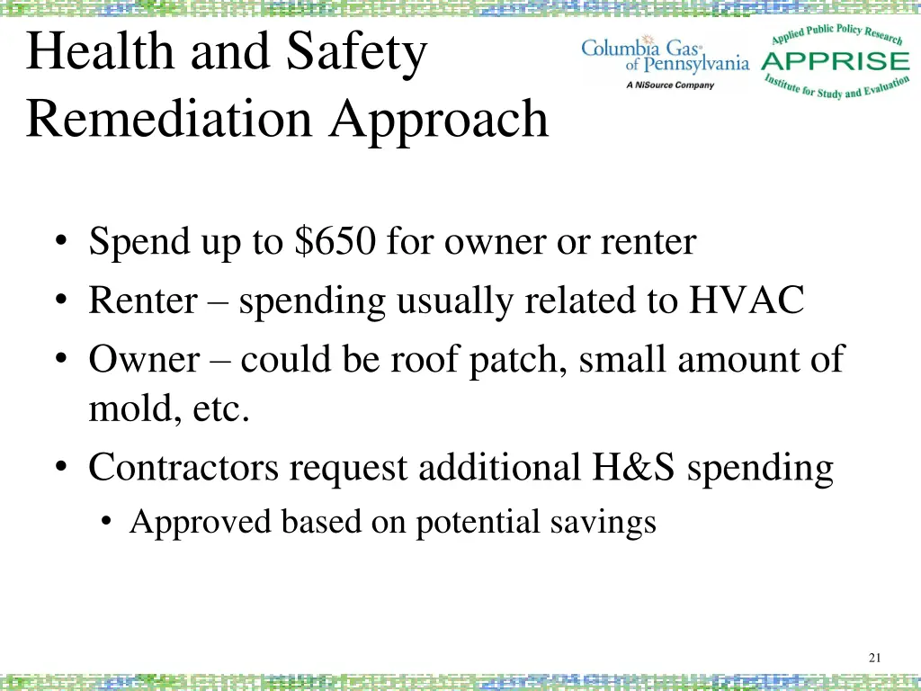 health and safety remediation approach