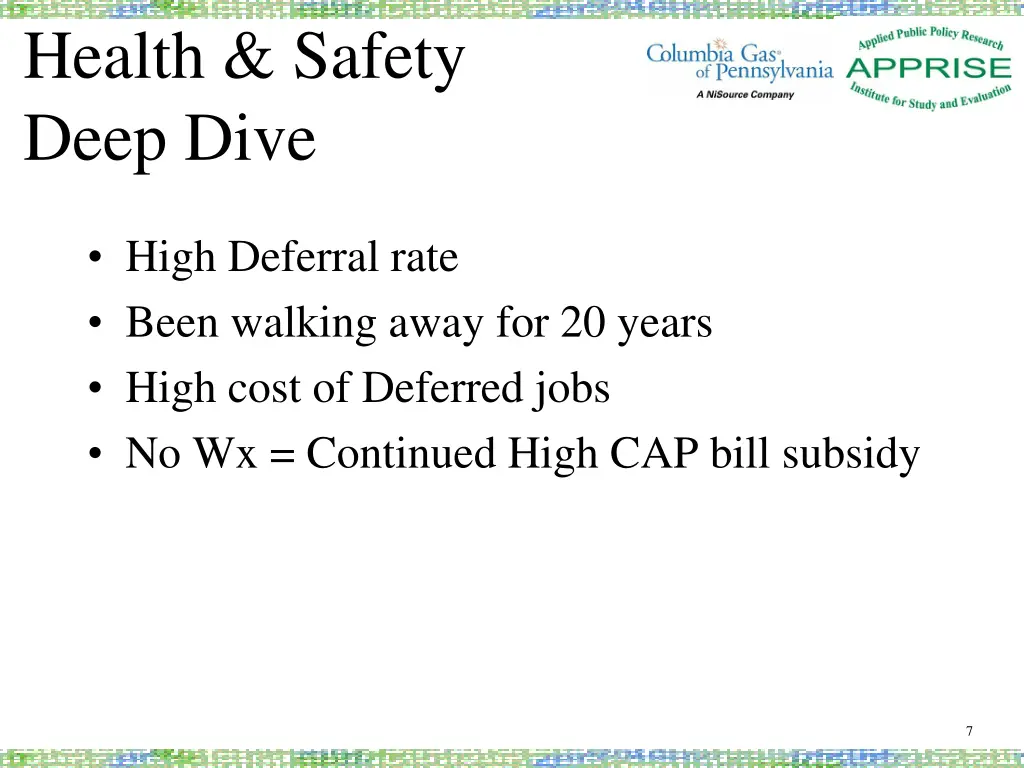 health safety deep dive