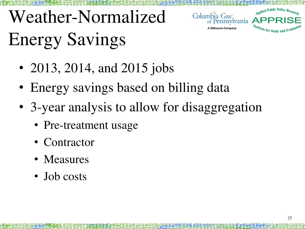 weather normalized energy savings