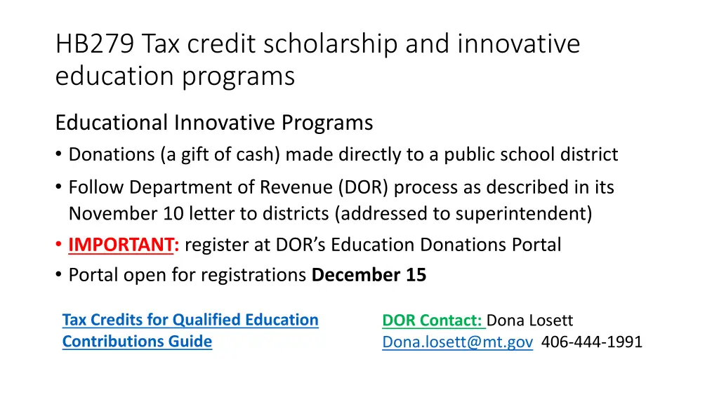 hb279 tax credit scholarship and innovative 1