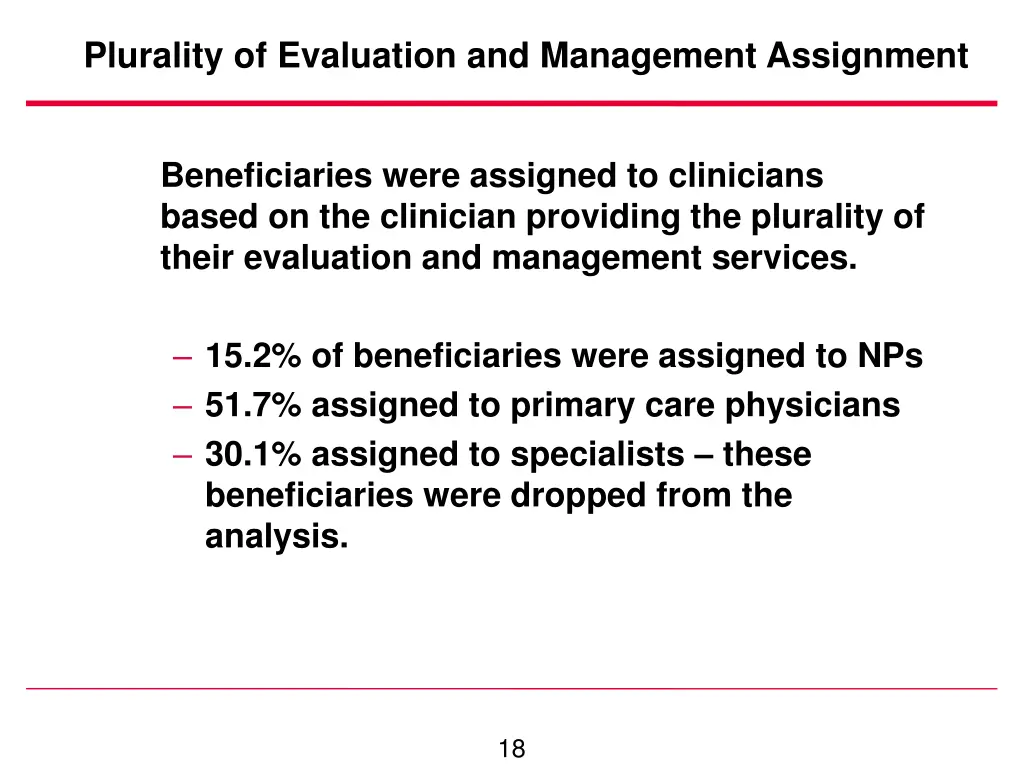 plurality of evaluation and management assignment