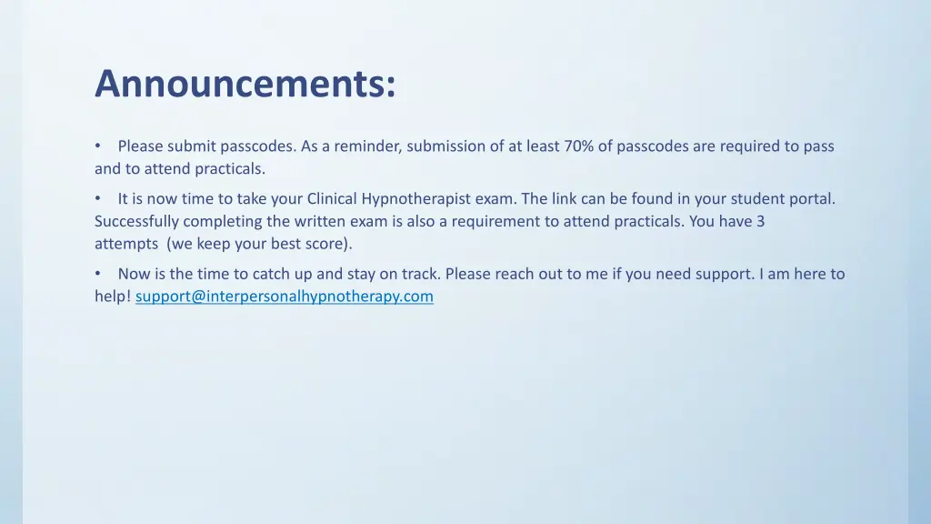 announcements
