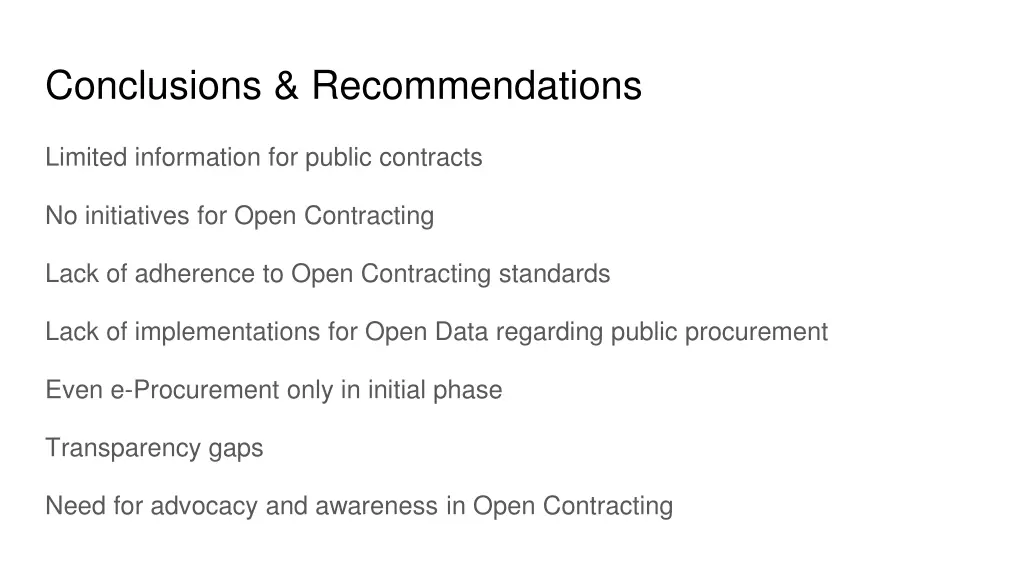 conclusions recommendations