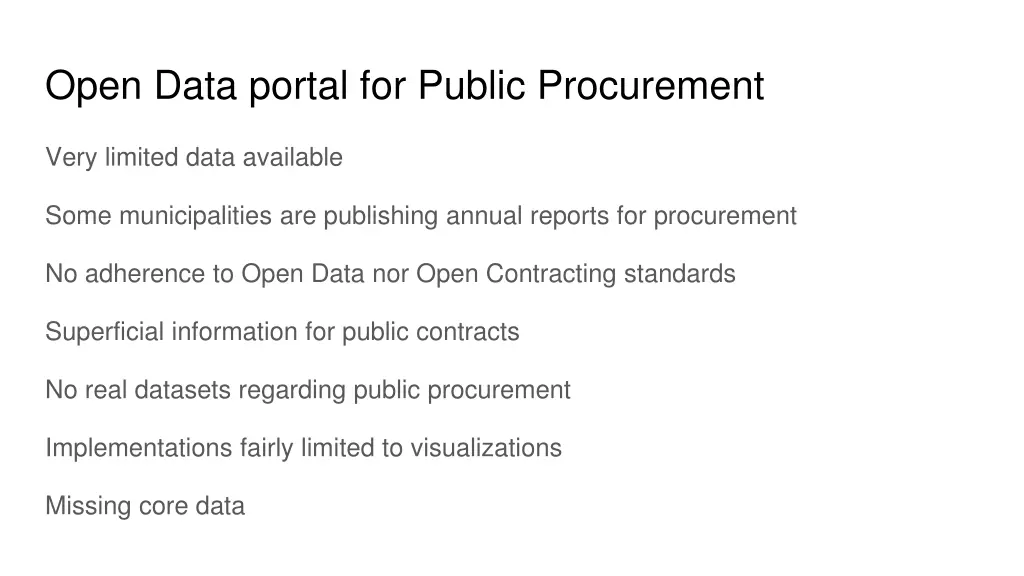 open data portal for public procurement
