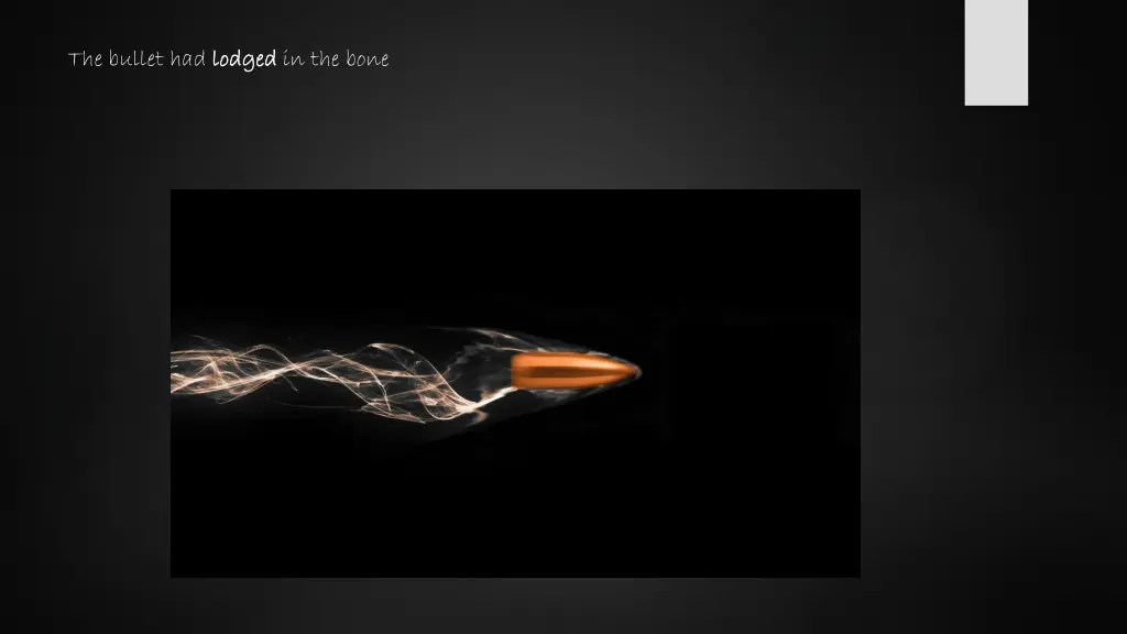 the bullet had lodged