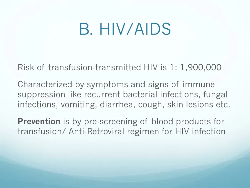b hiv aids