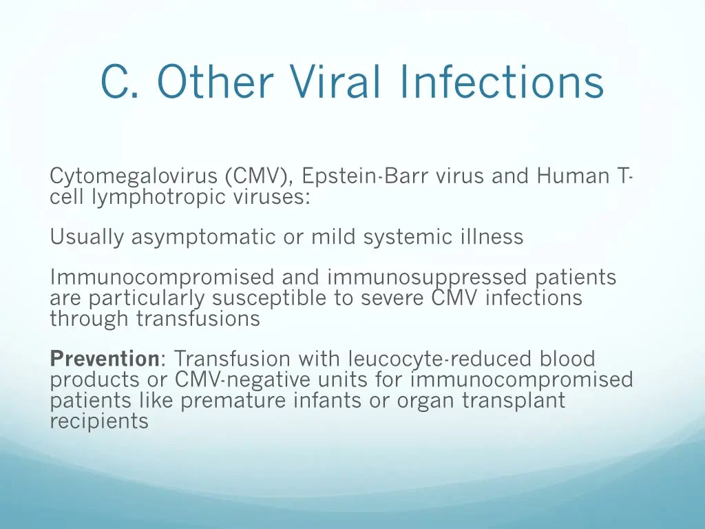 c other viral infections