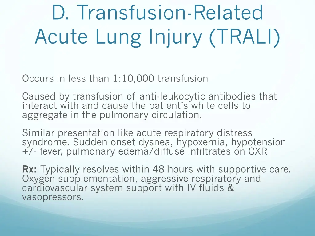 d transfusion related acute lung injury trali