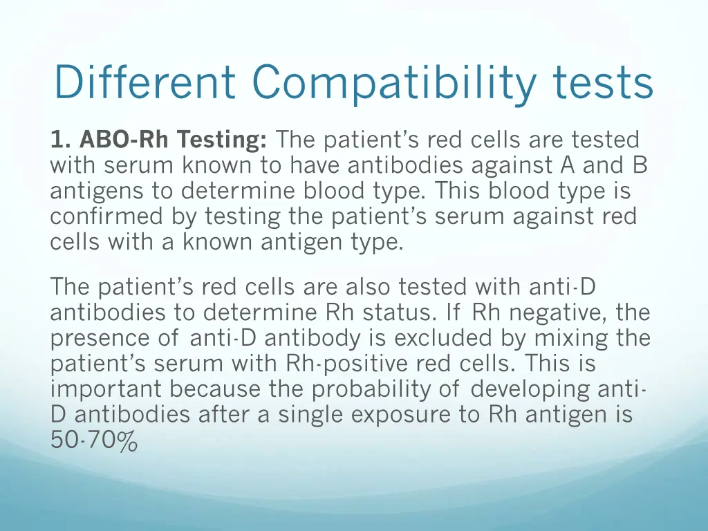 different compatibility tests