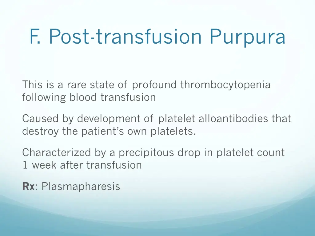 f post transfusion purpura