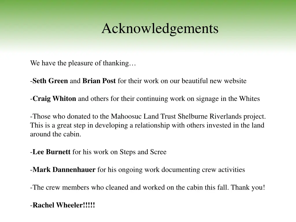 acknowledgements
