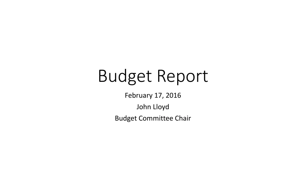 budget report