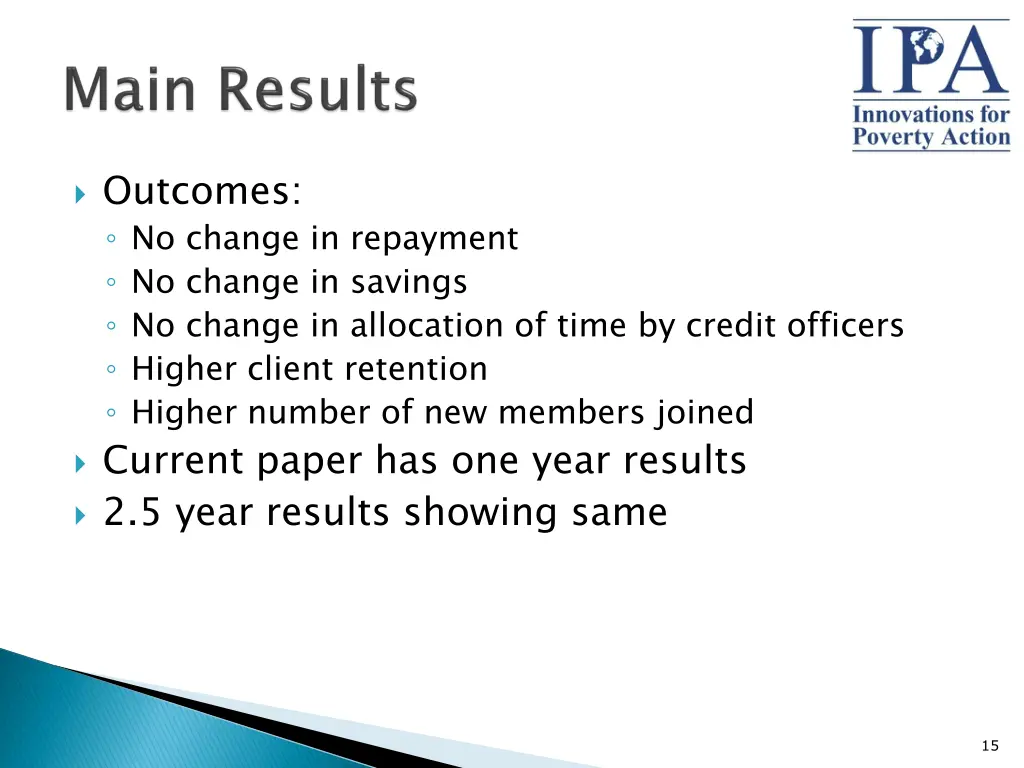outcomes no change in repayment no change