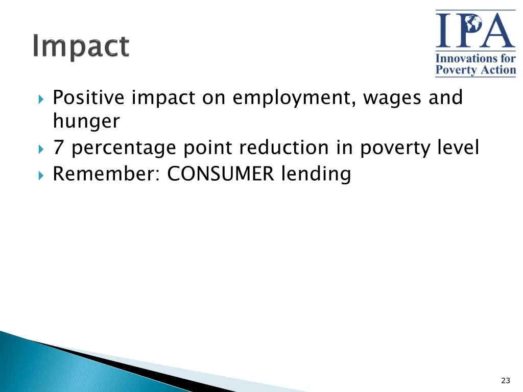 positive impact on employment wages and hunger