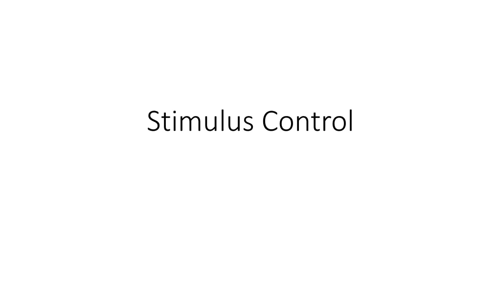 stimulus control