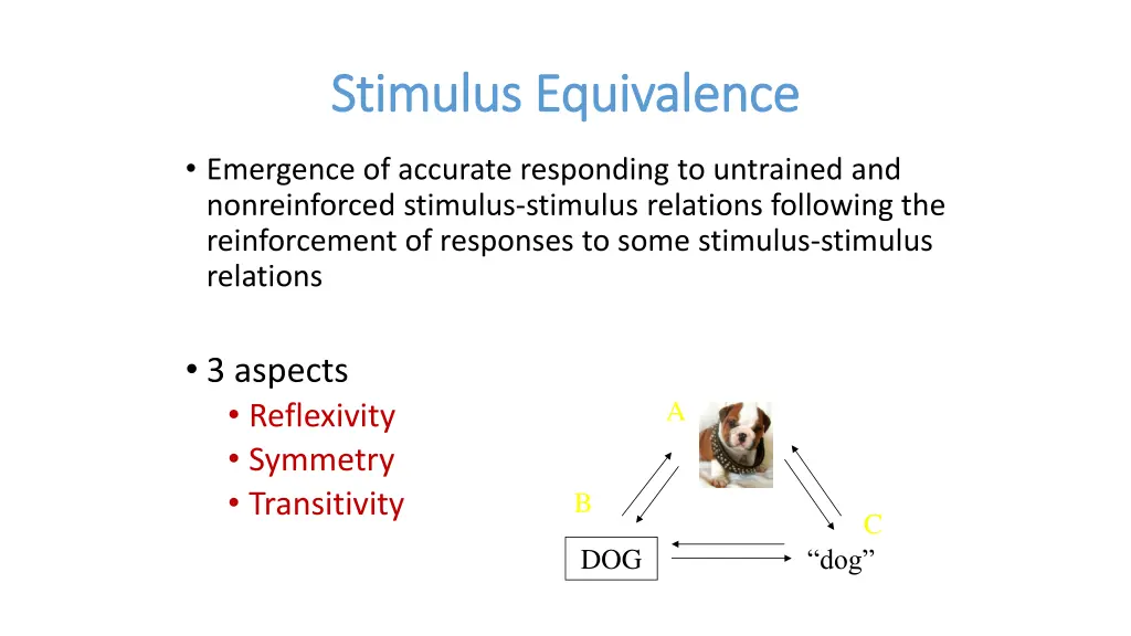stimulus equivalence stimulus equivalence