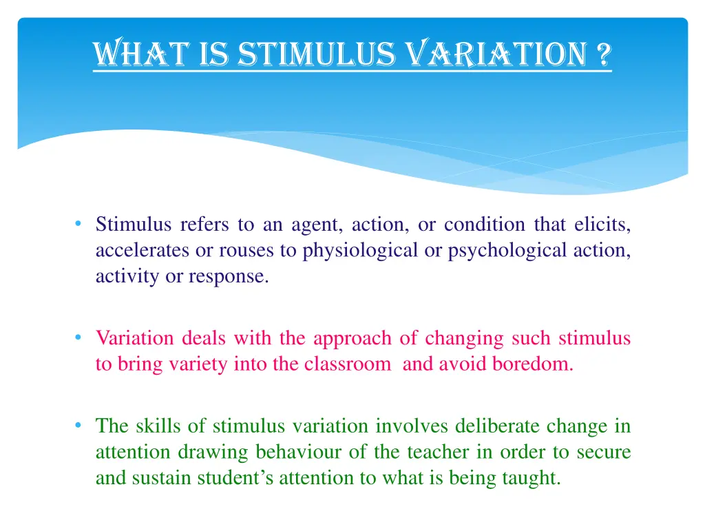what is stimulus variation