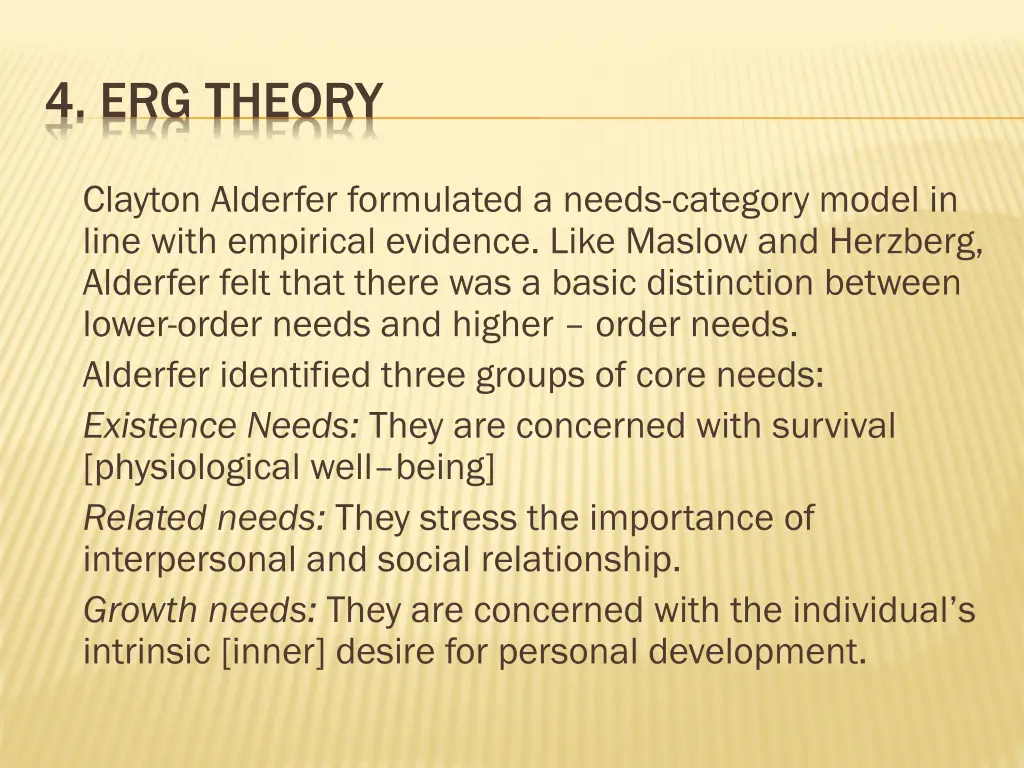 4 erg theory