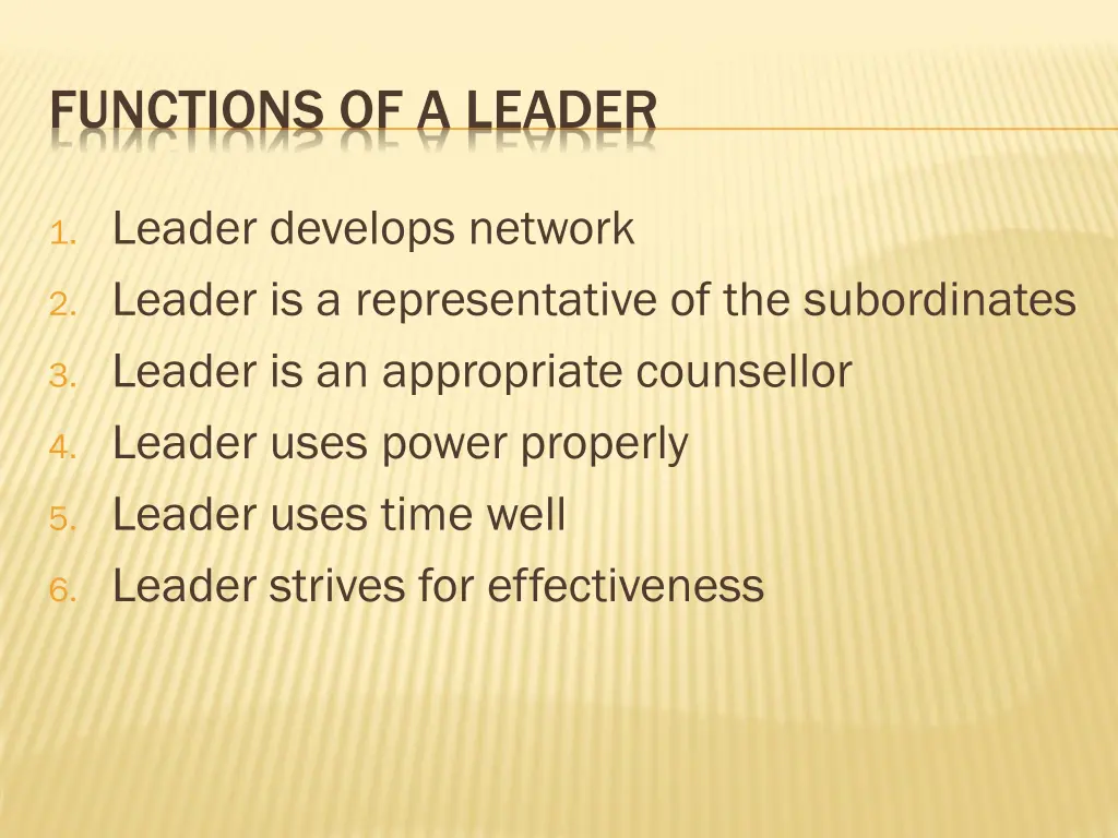 functions of a leader