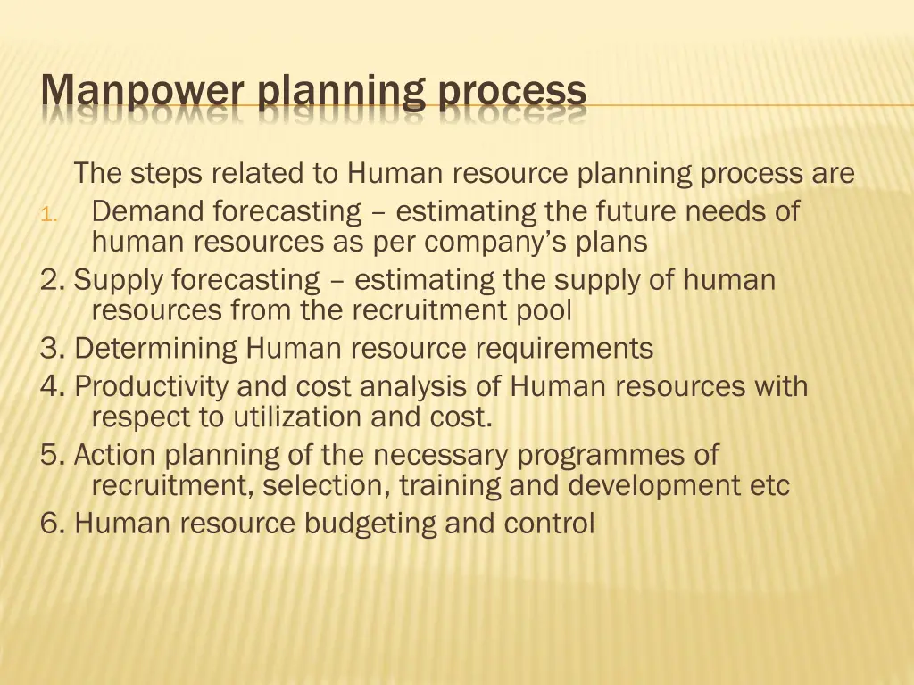 manpower planning process