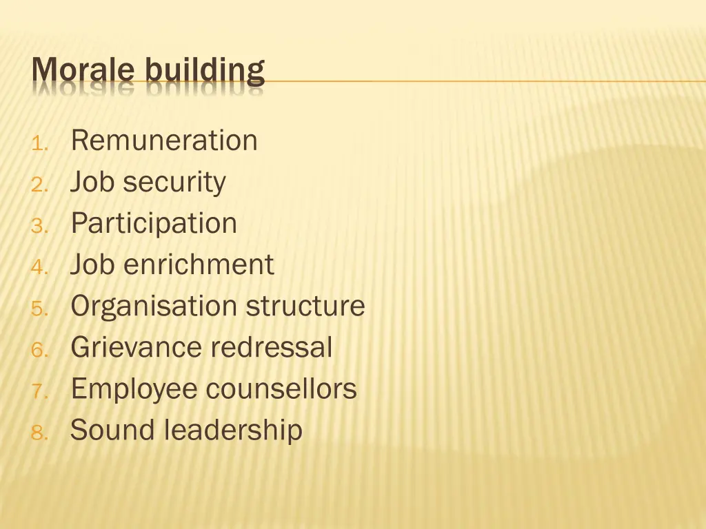 morale building