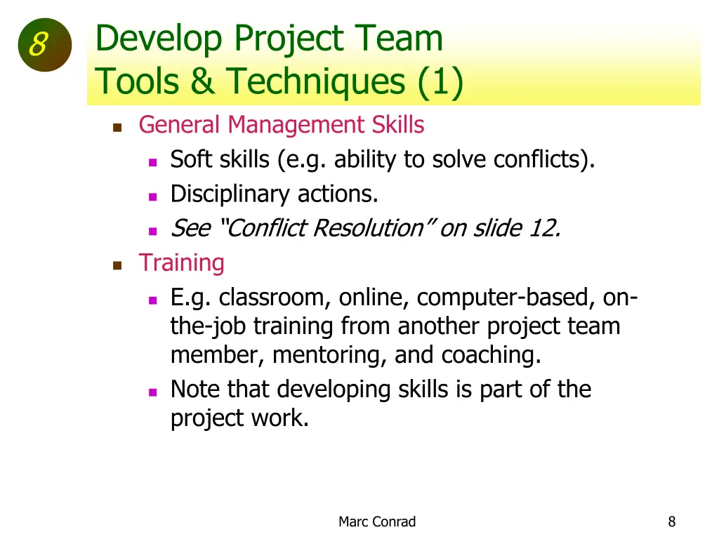 develop project team tools techniques 1
