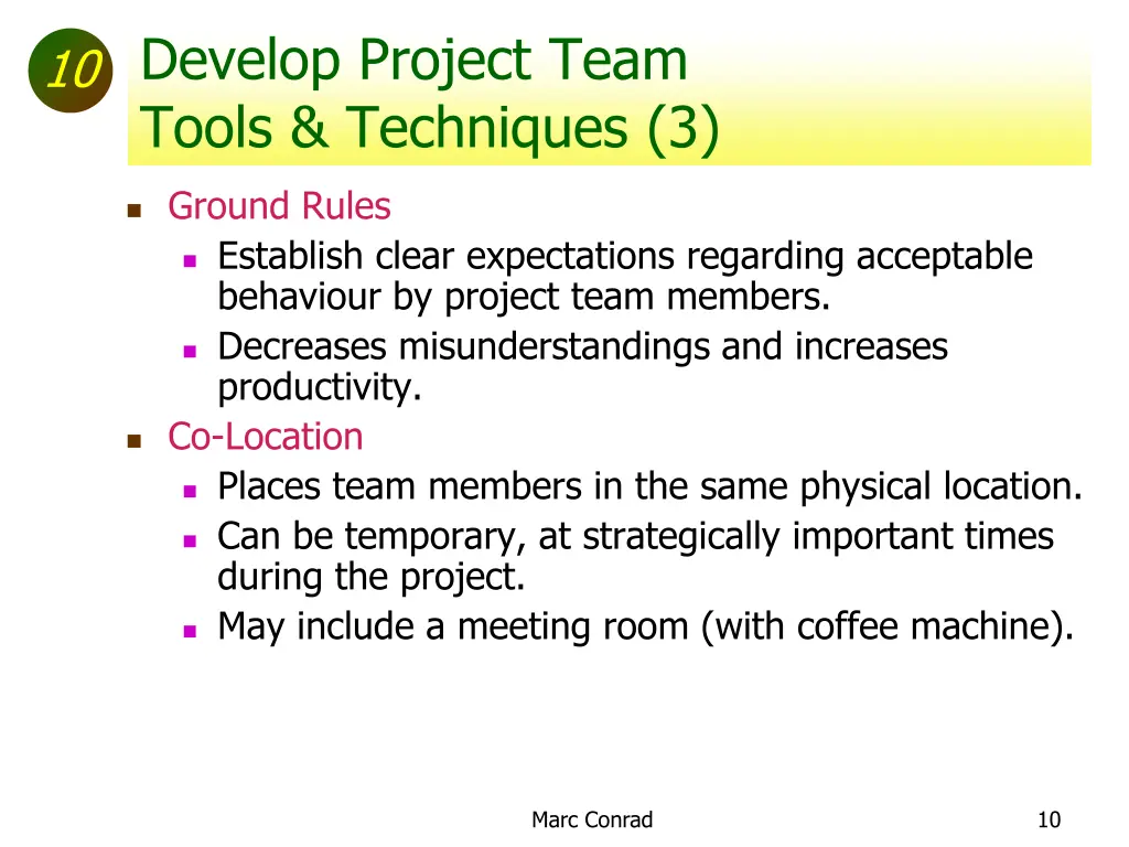develop project team tools techniques 3