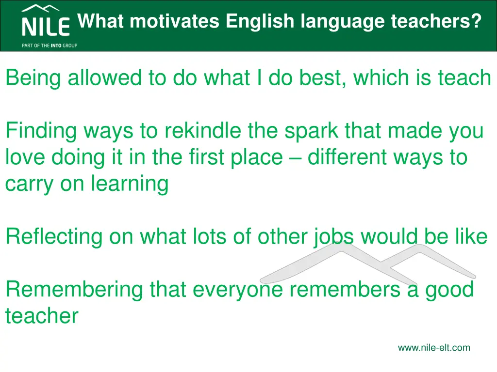 what motivates english language teachers