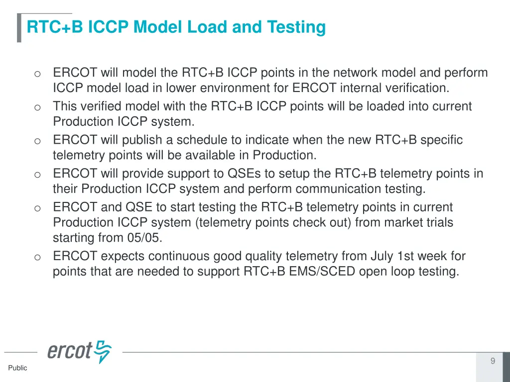 rtc b iccp model load and testing