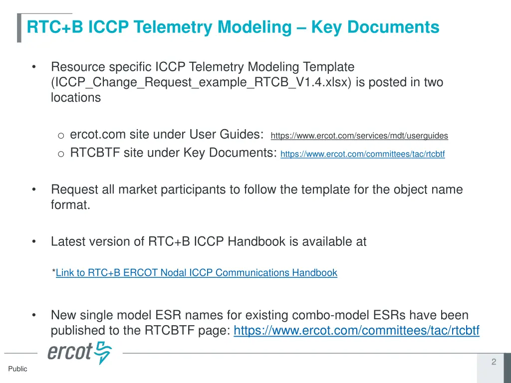 rtc b iccp telemetry modeling key documents