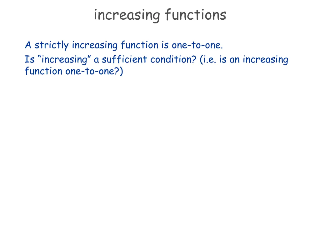 increasing functions