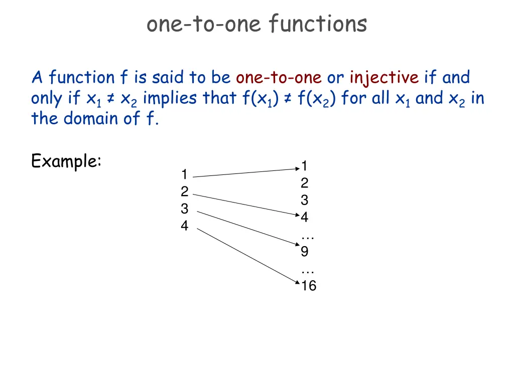 one to one functions