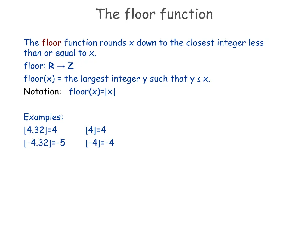 the floor function