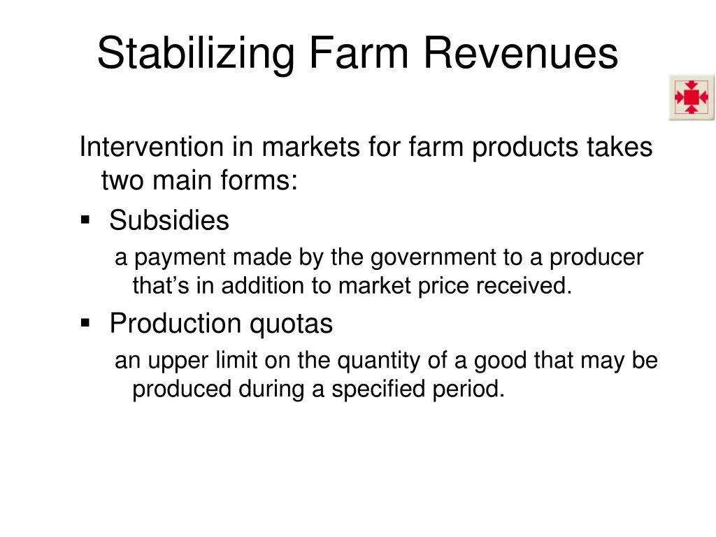 stabilizing farm revenues 2