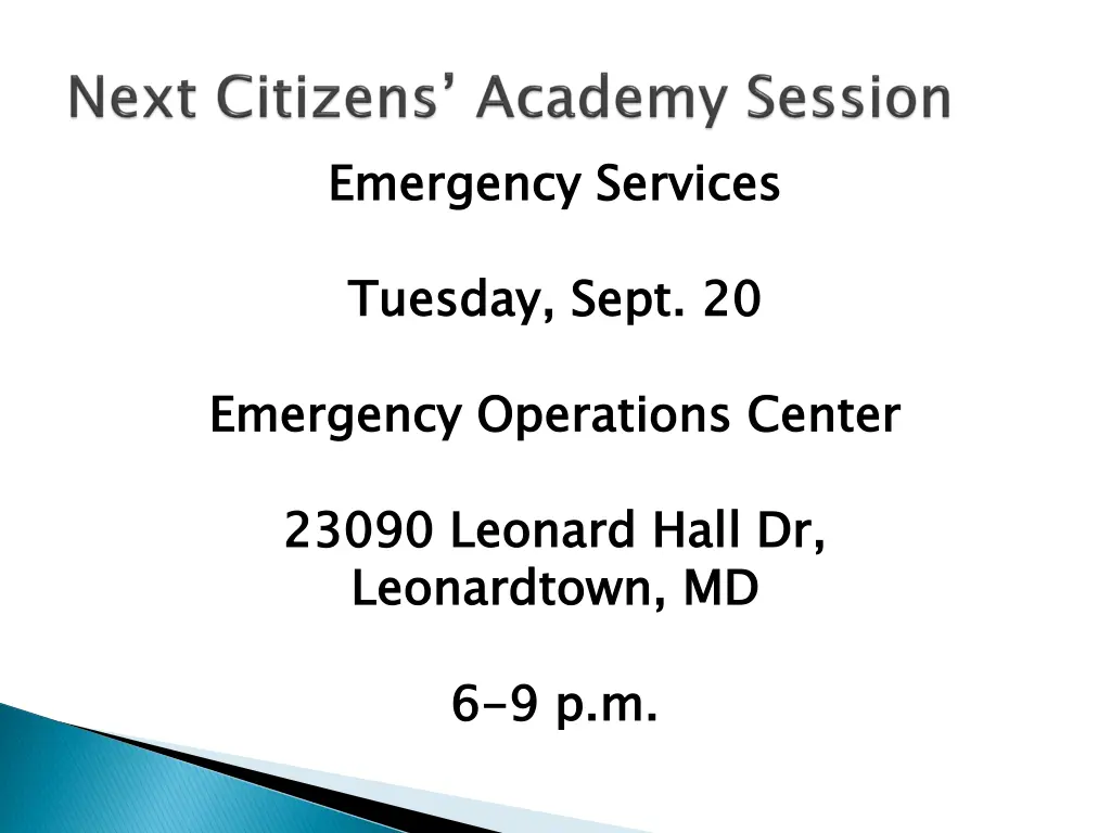 emergency services
