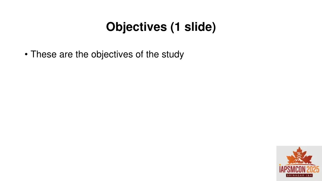 objectives 1 slide