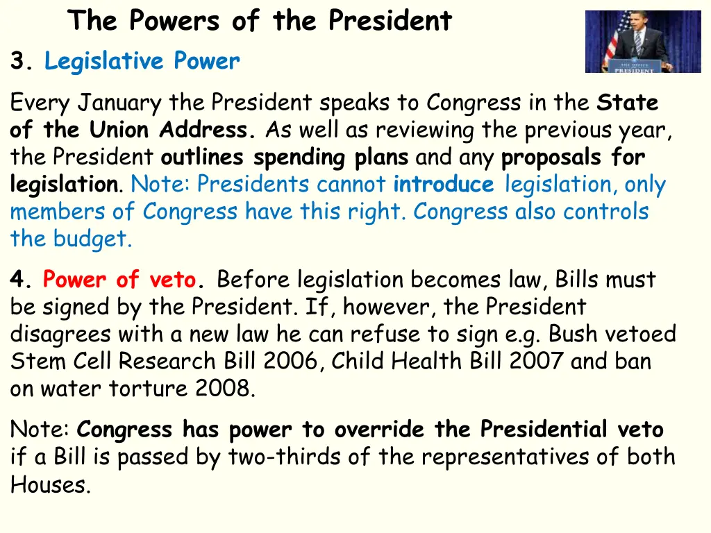 the powers of the president 1