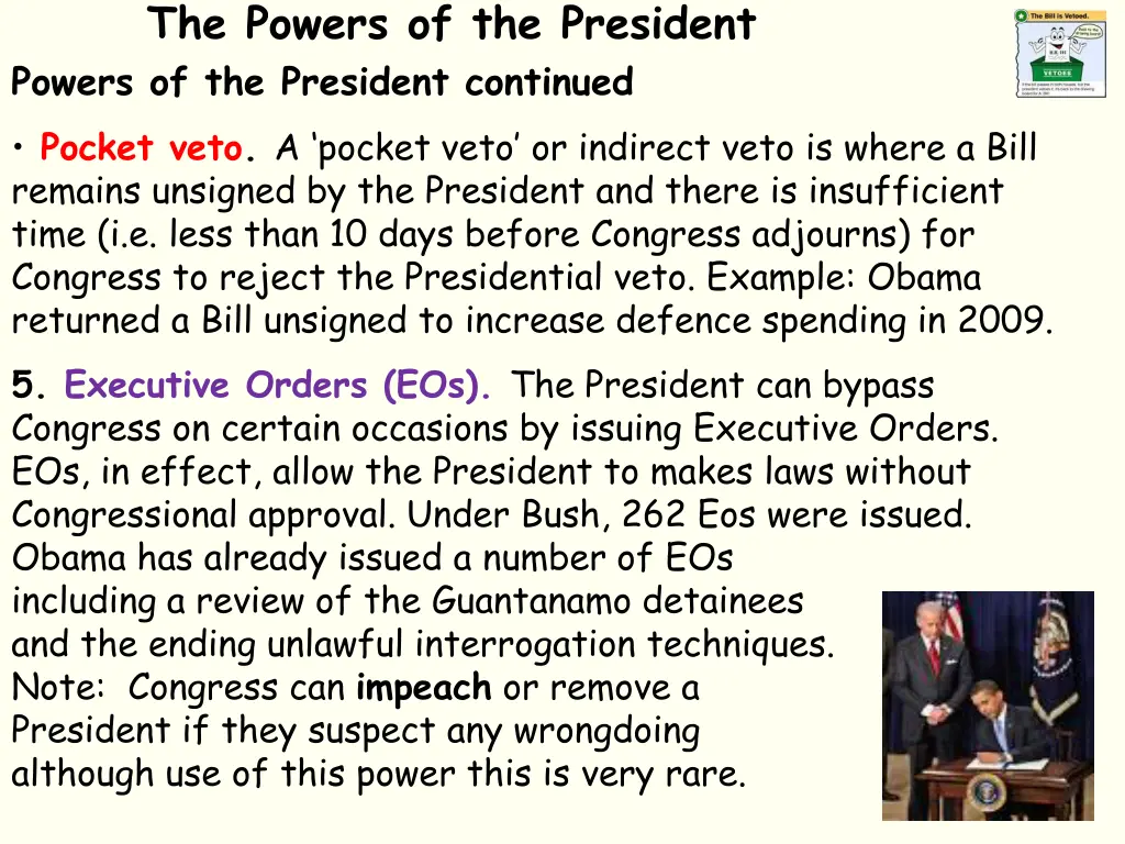 the powers of the president powers