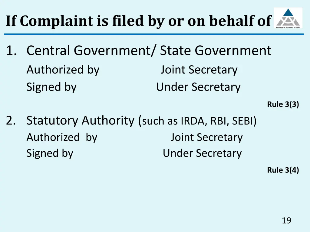if complaint is filed by or on behalf