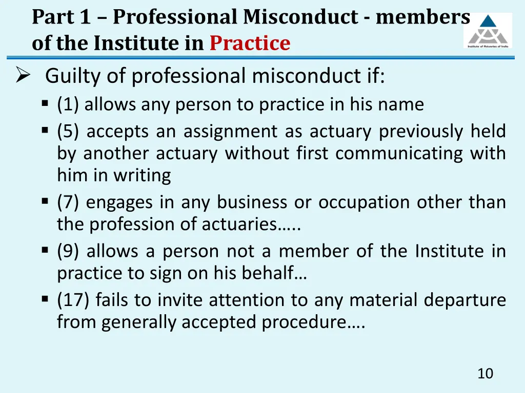 part 1 professional misconduct members