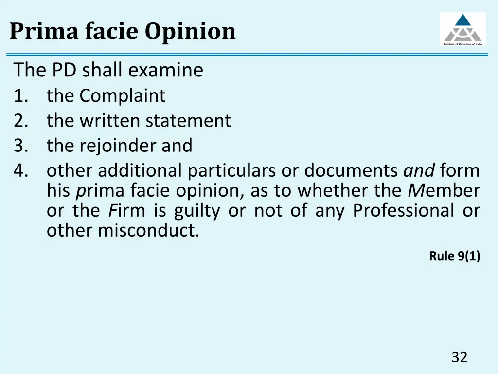 prima facie opinion