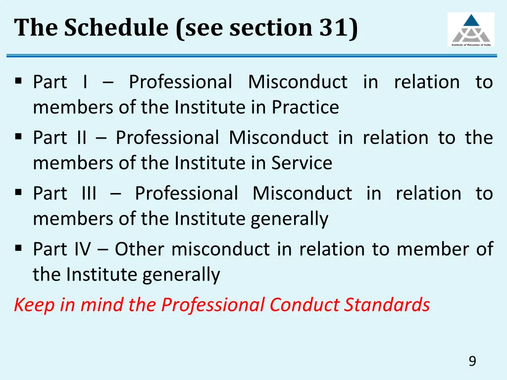the schedule see section 31