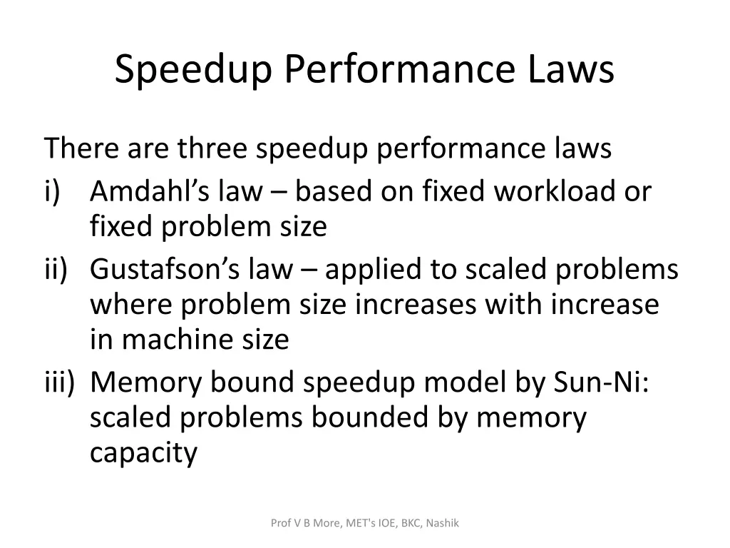 speedup performance laws