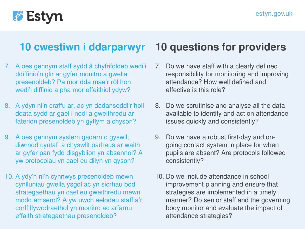 10 cwestiwn i ddarparwyr 2
