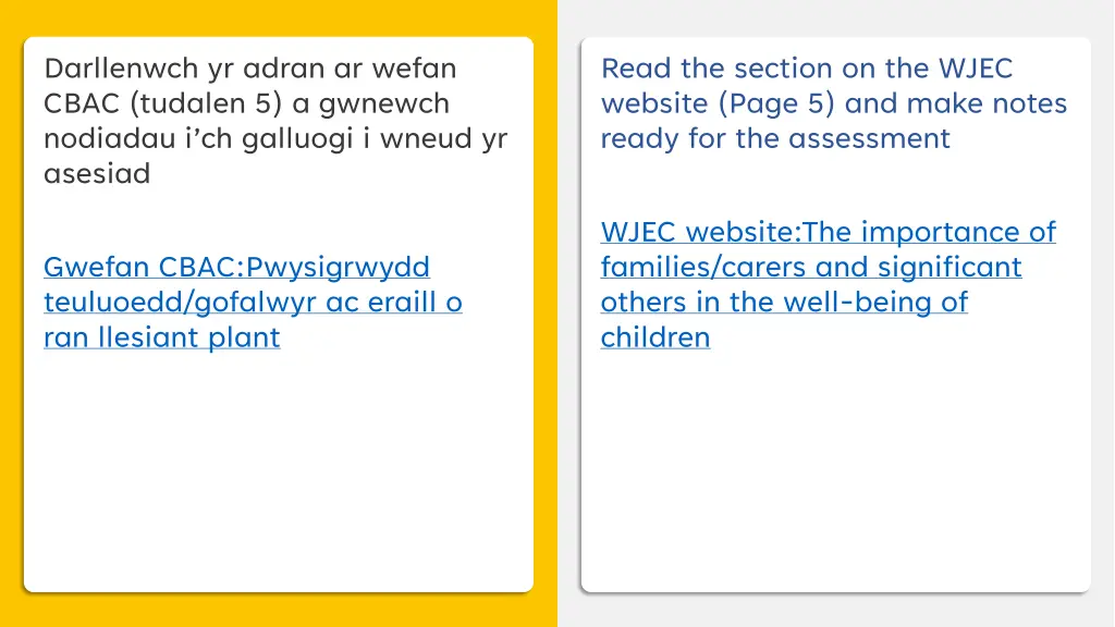 darllenwch yr adran ar wefan cbac tudalen