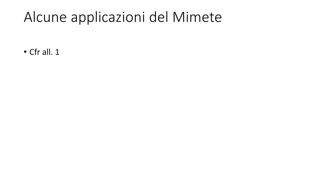 alcune applicazioni del mimete