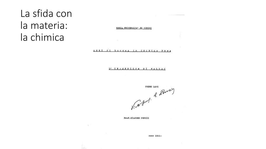la sfida con la materia la chimica