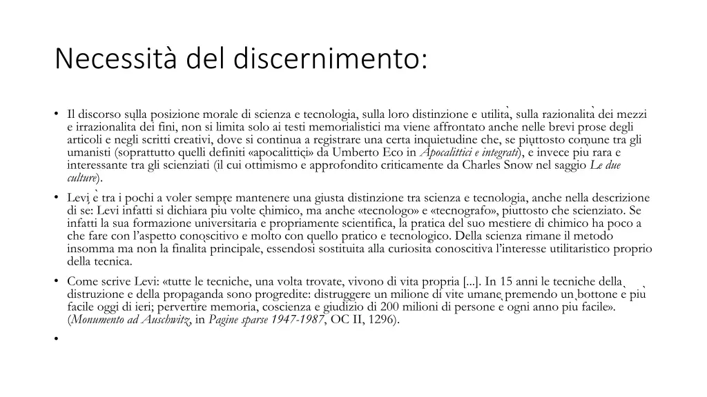 necessit del discernimento