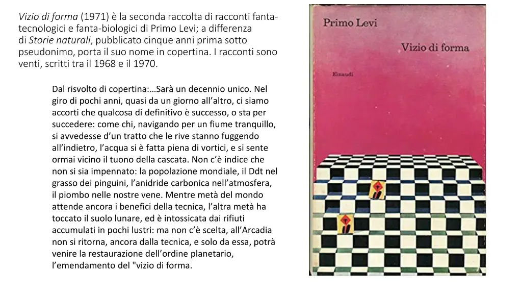 vizio di forma 1971 la seconda raccolta